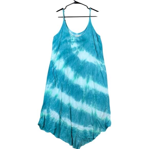 Knox Rose Womens Dress Blue White Tie Dye Flowy Sleeveless Boho Medium - Picture 1 of 12